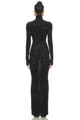 Animal Print Burnout Column Dress