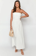 Benetti White Strapless Maxi Dress