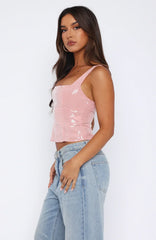 Can'T Explain It Sequin Bustier Pink