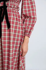 Dakota Bow Midi Dress - Tartan