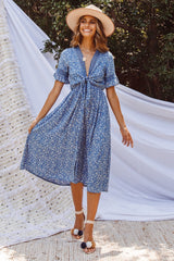Cabana Drive Midi Dress Blue