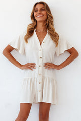 Cobblestone Lane Dress Beige