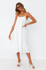 Balancing Act Midi Dress White