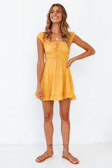 Life Is But A Dream Dress Mustard