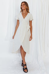 Secrets In The Sand Midi Dress Beige
