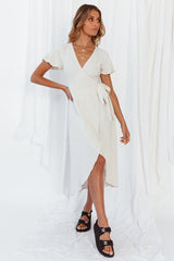 Secrets In The Sand Midi Dress Beige