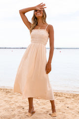 Catallena Midi Dress Beige