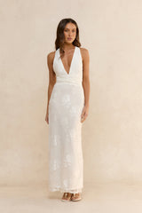 Rose Rendezvous Maxi Dress White