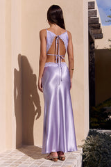City Silhouettes Satin Maxi Dress Lilac