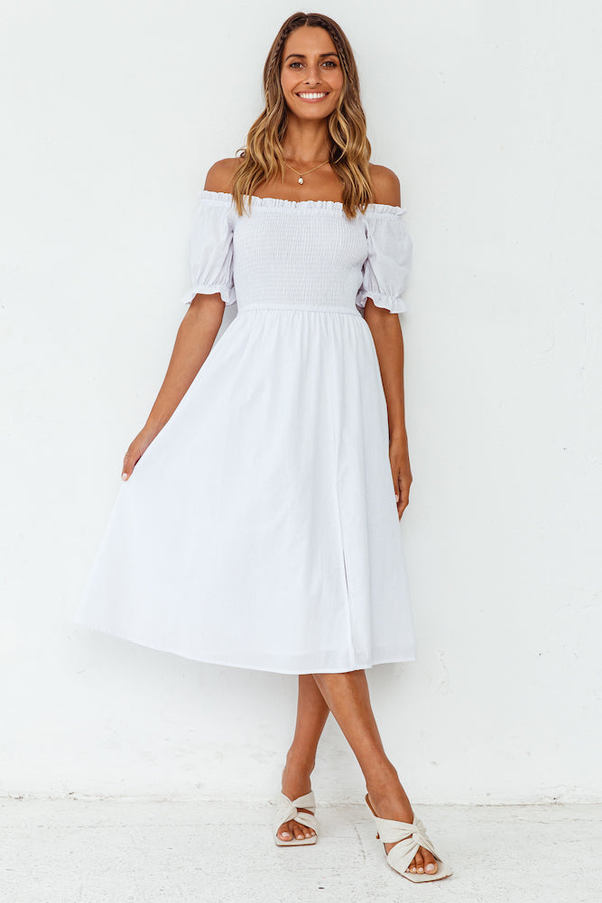 Parade For The Stars Midi Dress White